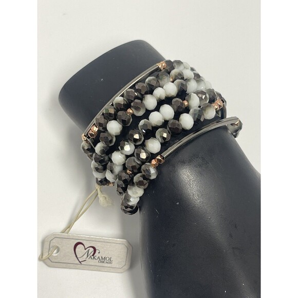 Nakamol Chicago Beaded Stretch Bracelet Necklace New - Picture 1 of 11